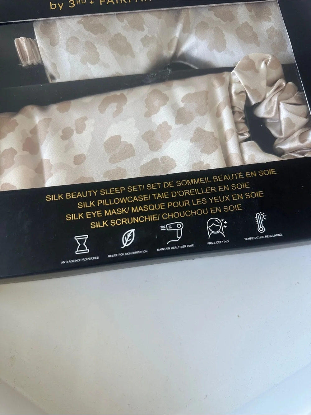 3rd + fairfax silk beauty sleep set pillowcase eye mask scrunchie